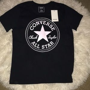 Black short sleeve converse T-shirt